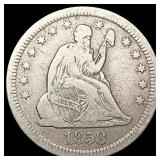 1858-S Seated Liberty Quarter NICELY CIRCULATED