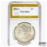 1890-S Morgan Silver Dollar PGA MS63