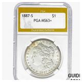 1887-S Morgan Silver Dollar PGA MS63+
