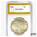 1935 Silver Peace Dollar PGA MS63+