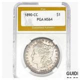 1890-CC Morgan Silver Dollar PGA MS64