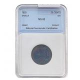 1893 Isabella Silver Quarter NNC MS66