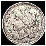 1866 Nickel Three Cent CLOSELY UNCIRCULATED