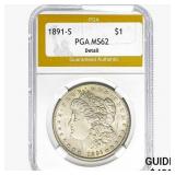 1891-S Morgan Silver Dollar PGA MS62 DETAIL