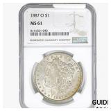 1887-O Morgan Silver Dollar NGC MS61
