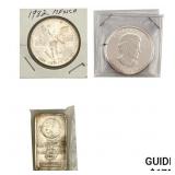 [3 PC] 1982&2010 Assorted Silver Coinage & Bar