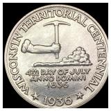 1936 Wisconsin Half Dollar GEM BU