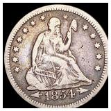 1854-O Arrows Seated Liberty Quarter NICELY