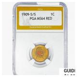 1909-S/S Wheat Cent PGA MS64 RED