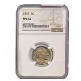1937 Buffalo Nickel NGC MS66
