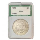 1879 Morgan Silver Dollar ANI MS65