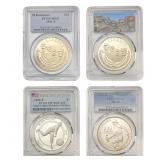 [4 Coins] 1991-2022 US Commem. Silver Dollars PCGS