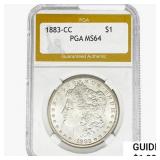 1883-CC Morgan Silver Dollar PGA MS64