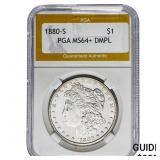 1880-S Morgan Silver Dollar PGA MS64+ DMPL