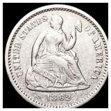 1862 Seated Liberty Half Dime CLOSELY