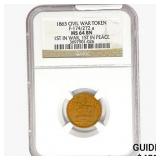 1863 Civil War Token NGC MS64 BN F-174/272a