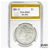 1881-O Morgan Silver Dollar PGA MS62 OBV DMPL
