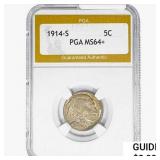 1914-S Buffalo Nickel PGA MS64+