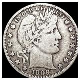 1909 Barber Half Dollar LIGHTLY CIRCULATED