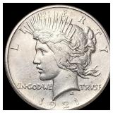 1921 Silver Peace Dollar NEARLY UNCIRCULATED