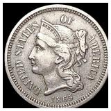 1865 Nickel Three Cent CLOSELY UNCIRCULATED