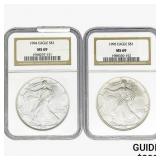 [2]1994-1995 Silver Eagle NGC MS69