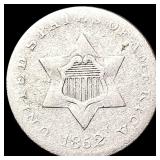 1852 Silver Three Cent LIGHTLY CIRCULATED