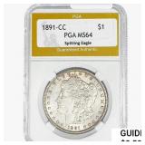 1891-CC Morgan Silver Dollar PGA MS64
