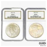 [2]1922 Silver Peace Dollar NGC MS64
