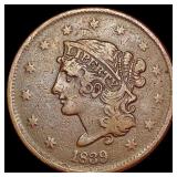 1839 Coronet Head Large Cent LIGHTLY CIRCULATED