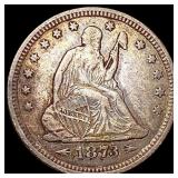 1873 Arr. Seated Liberty Quarter LIGHTLY