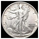 1917-D Walking Liberty Half Dollar CHOICE AU