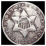 1852 Silver Three Cent CLOSELY UNCIRCULATED