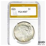 1925 Silver Peace Dollar PGA MS67