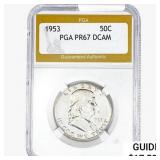 1953 Franklin Half Dollar PGA PR67 DCAM