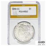 1890-CC Morgan Silver Dollar PGA MS63