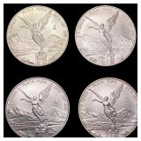 [4] 2013 Mexico 1 oz Silver Bullion Liberty GEM