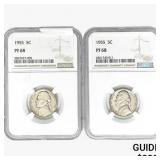 [2]1955 Jefferson Nickel NGC PF68