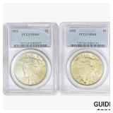 [2]1922 Silver Peace Dollar PCGS MS64
