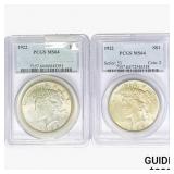 [2]1922 Silver Peace Dollar PCGS MS64