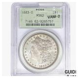 1883-O Morgan Silver Dollar PCGS MS62 VAM-2