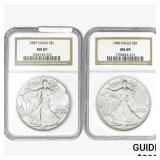[2]1987 & 1989 Silver Eagle NGC MS69