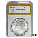1880-S Morgan Silver Dollar PGA MS64+ DMPL