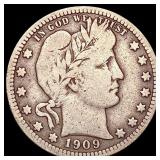 1909-O Barber Quarter LIGHTLY CIRCULATED