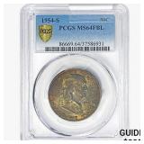1954-S Franklin Half Dollar PCGS MS64 FBL