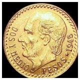 1945 Mexico Pesos 0.0603 oz Gold $2.5