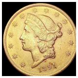 1891-S $20 Gold Double Eagle CHOICE AU
