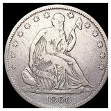1860-O Seated Liberty Half Dollar LIGHTLY