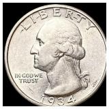 1934-D Washington Silver Quarter UNCIRCULATED