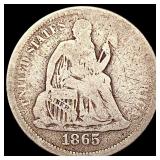 1865-S Seated Liberty Dime NICELY CIRCULATED